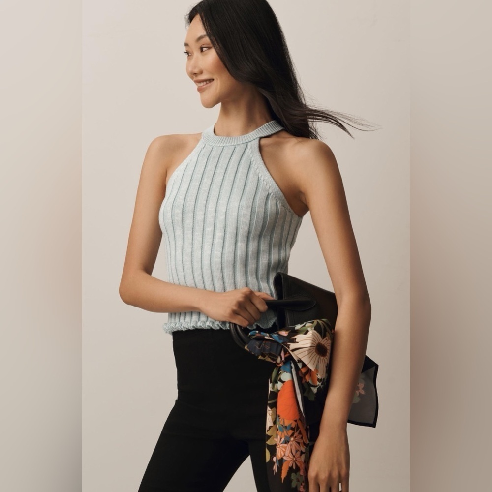 NWT Size M - Pilcro Halter Ribbed Sweater Tank